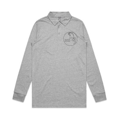 AHHA Mens Long Sleeve Polo - Grey Thumbnail